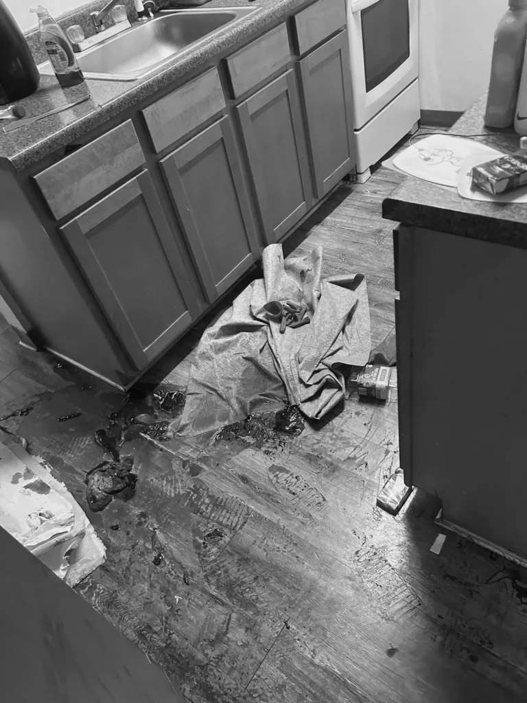 About 8 After death cleanup in kitchen